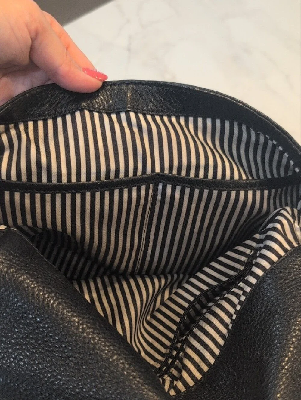 kate spade Black Pebbled Leather Messenger Bag with Front Zip Flap